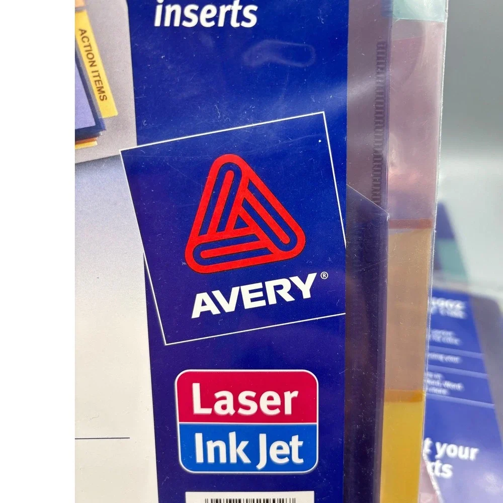 Avery 11902 WorkSaver Plastic Pocket‎ Insertable Tab Dividers 5-Tab 6 Sets New
